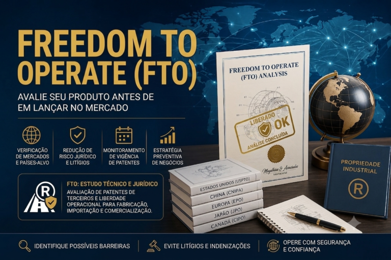 Freedom to Operate FTO e pesquisa internacional de patentes para importação e comercialização segura de produtos
