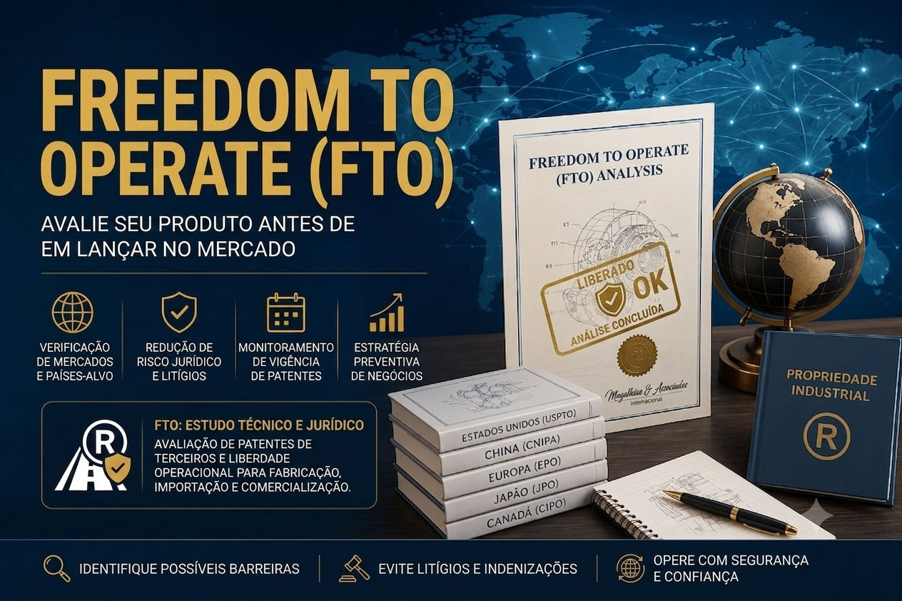 Freedom to Operate FTO e pesquisa internacional de patentes para importação e comercialização segura de produtos